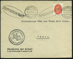 FRANKFURT/ *(MAIN) 1/ B/ ÄLTESTE DEUTSCHE MESSE 1929 (9.2.) Band-MWSt Auf EF 15 Pf. Dienst + HdN: Akademie Der Arbeit/ U - Sonstige