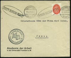 FRANKFURT/ *(MAIN) 1/ B/ ÄLTESTE DEUTSCHE MESSE 1929 (9.2.) Band-MWSt Auf EF 15 Pf. Dienst + HdN: Akademie Der Arbeit/ U - Other