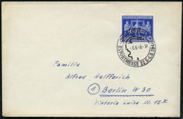 (20a) HANNOVER/ A/ EXPORTMESSE 22.5.-6.6. 1948 (6.6.) SSt Auf EF 50 Pf. Messe: Skulptur Von Adam Kraft "Das Abwiegen" (M - Autres