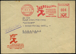 (20a) HANNOVER/ MESSEGELÄNDE/ JAHRESSCHAU/ FÜR DAS DEUTSCHE HOTEL-/ U.GASTSTÄTTENGEWER-BE../  1.-9.OKT. 1949 (5.8.) Selt - Autres