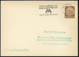 ELBING 2/ I/ Int./ Leipziger Messe/ MM/ ..1.bis.9.März 1936 (27.2.) MWSt (im Ort Gering Undeutl.) Inl.-Drs.-Karte, Selte - Sonstige