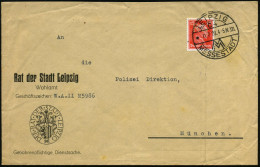 LEIPZIG/ C 4/ *m/ MM/ MESSESTADT 1928 (11.7.) HWSt Auf EF 15 Pf. Kant Mit Behörden-Lochung: "R L" = R At Der Stadt Leipz - Otros
