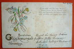 HERZLICHEN GLUCKWUNSCH ZUM NAMENSTAGE , USED 1903 - Autres & Non Classés