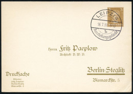 LEIPZIG/ B/ Ausstellungsgelände 1930 (16.7.) SSt = Saison-Hauspostamt Ausstellungsgelände = Internat. Pelzfach- U. Jagd- - Andere