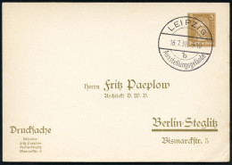 LEIPZIG/ B/ Ausstellungsgelände 1930 (16.7.) SSt = Saison-Hauspostamt Ausstellungsgelände = Internat. Pelzfach- U. Jagd- - Other