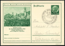 Leipzig 1937 (20.8.) 5 Pf. BiP Hindenbg., Grün: Messestadt Leipzig, Marktplatz.. Leipz. Herbstmesse 1937.. (Altes Rathau - Otros