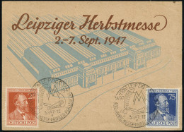 (10b) LEIPZIG C1/ F/ 450 JAHRE MESSEPRIVILEG.. 1947 (3.9.) SSt = Privileg-Dokument 2x Rs. Auf Zweifarbiger Messe-Sonder- - Autres