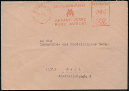 (10) LEIPZIG C1/ LEIPZIGER MESSE/ MM/ ANFANG MÄRZ/ ENDE AUGUST 1947 (13.12.) AFS Francotyp "Posthorn" (Messe-Monogr.) Rs - Autres