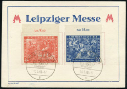 (10b) LEIPZIG / MM/ G 1949 (10.3.) SSt = Globus, 2x Auf Kompl. Satz Leipz. Messe = Messe 1536 U. 1556 (Mi.230/31, Gest.  - Other