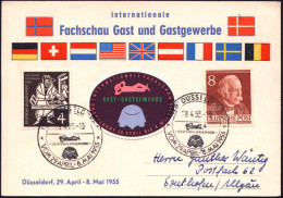 (22a) DÜSSELDORF/ GAST U.GASTGEWERBE/ VOM 20.APRIL-8.MAI 1955 (29.4.) SSt (Schläfer, Tisch M.Tischdecke) + Motivgl. Auss - Other