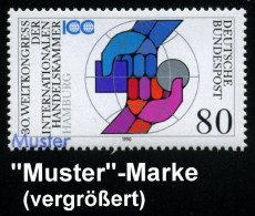 B.R.D. 1990 (Juni) 80 Pf. "30. Weltkongreß Der Internat. Handelskammer" (ICC) In Hamburg Mit Amtl. Handstempel  "M U S T - Autres & Non Classés