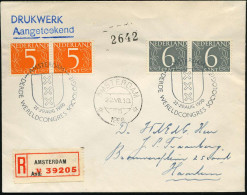 NIEDERLANDE 1956 (22.8.) SSt: AMSTERDAM/DERDE WERELDCONGRES SOCIOLOGIE (= 3.Welt-Soziologie-Kongreß) + RZ: AMSTERDAM/asd - Other & Unclassified