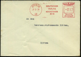 BERLIN SW/ 68/ DEUTSCHER/ VERLAG/ KOCHSTRASSE/ 22-26 1939 (29.3.) AFS Francotyp "Reichsadler" = "arisierter" Ullstein-Ve - Judaika, Judentum