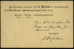 NÜRNBERG 1892 (30.1.) 1K: NUERNBERG Auf Orts-P 3 Pf. Rauten , Vs./rs. Zudruck: Einladung Zum Maskenball (Nürnberger Männ - Carnaval