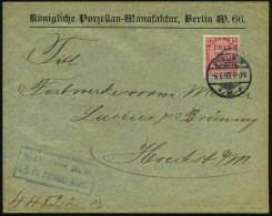 BERLIN,W./ *8k 1903 (7.12.) 1K-Gitter Auf EF Dienst 10 Pf. Grün + Viol. Ra2: Frei Lt. Avers No.21/Kgl. Pr. Porzellan Man - Porcelana