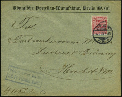 BERLIN,W./ *8k 1903 (7.12.) 1K-Gitter Auf EF Dienst 10 Pf. Grün + Viol. Ra2: Frei Lt. Avers No.21/Kgl. Pr. Porzellan Man - Porcelaine