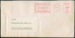 1 BERLIN 12/ STAATLICH/ BERLIN/ 1763-1963 1964 (30.12.) Seltener Jubil.-AFS (Signet) = Ehem. Königl. Preuss. Porzellan-M - Porcelaine