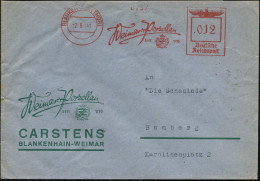 BLANKENHAIN (THÜR)/ Weimar-Porzellan/ SEIT 1790 1941 (12.6.) AFS Francotyp = Wappen-Signet (im Ort Oben Gering  Undeutl. - Porcelaine