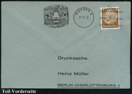 GIESSEN 2/ =190=/ PORZALLAN GLAS/ Mettenheimer/ KRISTALL-KERARMIK 1937 (17.6.) Seltener Freimarken-stempel Mit Kennung ( - Porselein