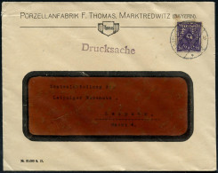 MARKTREDWITZ/ *2d 1923 1K-Brücke Auf EF 20 Mk. Posthorn, Viol. Mit Firmen-Lochung: "F T." = F. T (homas) SCHWACH FLECKIG - Porcelaine