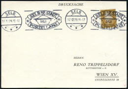 SELB/ ***/ SELB DIE STADT/ DES/ PORZELLANS 1929 (17.12.) Dekorativer Band-MWSt = Porzellan-Terrine , Klar Gest. Inl.-Kar - Porcelana