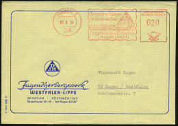 58 HAGEN 3/ Jugendherbergen/ Im Wiederaufbau/ DJH/ Werde Mitglied!.. 1964 (7.8.) AFS Francotyp Mit Neuer PLZ (DJH-Logo)  - Andere & Zonder Classificatie