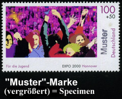 B.R.D. 2000 (Juni) "Jugend Auf Der EXPO 2000" (Hannover) Kompl. Satz, Jede Marke Mit Amtl. Handstempel  "M U S T E R" ,  - Autres & Non Classés