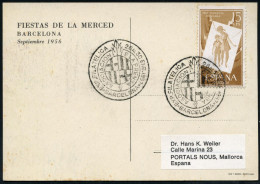 SPANIEN 1957 (Jan.) 15 C. "Ungarische Kinderhilfe" = Ungarn-Aufstand 1956!, EF Auf Color-Ak.: Fiestas De La Merces, Barc - Sonstige & Ohne Zuordnung