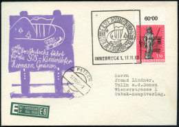 ÖSTERREICH 1963 (17.11.) SSt.: INNSBRUCK 1/ERSTE BEFÖRDERUNG ÜBER DIE EUROPABRÜCKE (Kinderdorf-Logo, Brücke) Motivgl. Po - Other & Unclassified