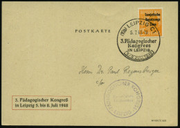 (10b) LEIPZIG C1/ 3.Pädagogischer/ Kongress 1948 (5.7.) SSt Auf Kongreß-Sonder-Kt.: Karl F. Wilh. Wander = Pädagoge, 180 - Other & Unclassified