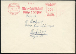 RODENKIRCHEN/ (RHEIN)/ Meto-Gesellschaft/ Kind & Söhne 1941 (1.2.) Seltener AFS Francotyp , Rs. Abs.-Vordruck: METO-GESE - Unclassified