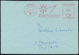 5 KÖLN 1/ JUGENDFAHRTENDIENST.. 1966 (12.4.) Seltener AFS (Logo Mit Scout-Lilien) Klar Gest. Inl.-Bf., Siehe Auch: Sekti - Andere & Zonder Classificatie