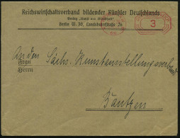 BERLIN SW/ *68II 1925 (2.2.) PFS 3 Pf. "Achteck" Auf Vordr.Bf.: Reichswirtschaftsverband Bildender KünstlerDeutschlands  - Sonstige