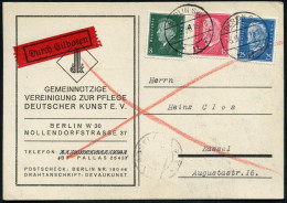 BERLIN SW/ *11r 1931 (3.9.) 1K-Brücke Auf 3-Farben Freimarken-Frankatur 48 Pf. Auf Vordruck-Kt.: GEMEINNÜTZIGE VEREINIGU - Autres
