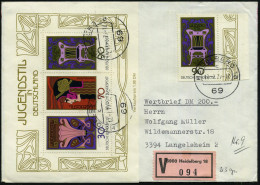 B.R.D. 1977 (17.2.) "Jugendstil In Deutschland", Kompl. Block + 90 Pf. Randstück Einzeln, Satzreine Frankatur, Sauber Ge - Other
