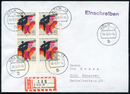 BERLIN /  BRD 1971 (13.3.) 30 Pf. "XX. Berliner Festwochen", Reine MeF: Rand-4er-Block = Farb-Grafik , Einzeln Klar Gest - Autres & Non Classés