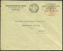 SCHWEIZ 1925 (9.6.) MWSt: ZÜRICH 1/XVI. INTERNAT./KUNSTAUSSTELLUNG/ZÜRICH/28.MAI-19.JULI , Klar Gest. Ausl.-Firmen-Bf.:  - Other & Unclassified