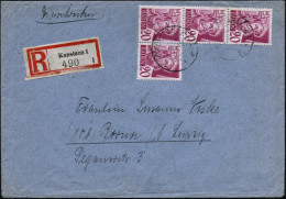 BADEN 1949 (März) 20 Pf. Hans Baldung, Gen. "Grien", Margenta, Reine MeF: 4 Stück Als Einheit + RZ: Konstanz 1/j, Fern-R - Sonstige & Ohne Zuordnung