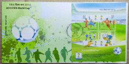 INDIA 2014 BRAZIL WORLD CUP, SOCCER, FOOTBALL.....MS ON FDC, SHILLONG CANCELLATION - 2014 – Brasil