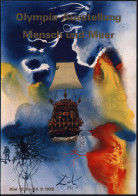 Kiel 1972 (22.6.) PP 30 Pf. Bauwerke, Rot: Olympia-Ausstellung "Mensch U. Meer" = Olympia-Plakat Von Salvador  D A L I   - Other & Unclassified