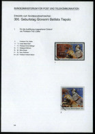 B.R.D. 1996 (Jan.) 200 Pf.  "300. Geburtstag G. B. Tiepolo", 25 Verschied. Color-Alternativ-Entwürfe D. Bundesdruckerei  - Autres & Non Classés
