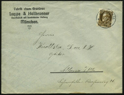 MÜNCHEN 14/ *a 1914 (7.7.) 2K Auf EF 3 Pf. Luitpold, Braun Mit Firmenlochung: "L & H" = L Uppe & Heilbronner (= Fabrik C - Sonstige & Ohne Zuordnung