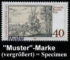 B.R.D. 1980 40 Pf. "500. Geburtstag Albrecht Altdorfer" = Landschafts-Radierung Mit Amtl. Handstempel:  M U S T E R + Am - Other & Unclassified