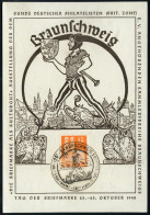 (20b) BRAUNSCHWEIG1/ TAG DER BRIEFMARKE.. 1948 (24.10.) SSt = Till Eulenspiegel Mit Eulen (u. Flöte, Narrenkappe Etc.) K - Ecrivains