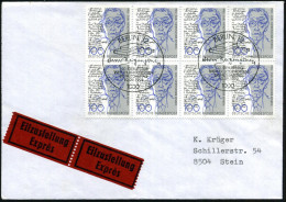 B.R.D. 1992 (10.9.) 100 Pf. "100. Geburtstag Werner Bergengruen", Reine MeF: 8er-Block + ET-SSt (1000 BERLIN 12 = Bücher - Writers