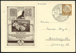 FRANKFURT (MAIN)/ 1878 1938/ VEREIN FÜR/ BRIEFM.KUNDE.. 1938 (15.10.) SSt (Dom) Auf PP 3 Pf. Hindenbg.: Goethe Nach Tisc - Schrijvers