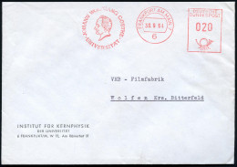 6 FRANKFURT AM MAIN 7/ JOH.W.GOETHE/ UNIVERSITÄT 1964 (30.9.) AFS Francotyp = Alter Goethekopf , Universitäts-Dienst-Bf. - Writers