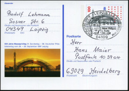 04109 LEIPZIG 1/ ..Joh.Wolfgang/ V.Goethe 1997 (26.9.) SSt = Kopfbild (= 51. Deutscher Philatel.Tag) Ortsgl. Sonder-P 10 - Writers