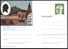 633 Wetzlar 1973 30 Pf. BiP Heinemann, Grün Mit Goethekopf-Scherenschnitt (u. Dom, Brücke) Ungebr. (Mi.P 109/a 3/17) - J - Writers