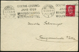 HANNOVER/ S1p/ GOETHE-LESSING-/ JAHR 1929.. 1929 (Jan.) Band-MWSt Klar Auf Bedarfs-Bf. (Bo.S 88 Bd , Nur In 2 Orten Verw - Teatro